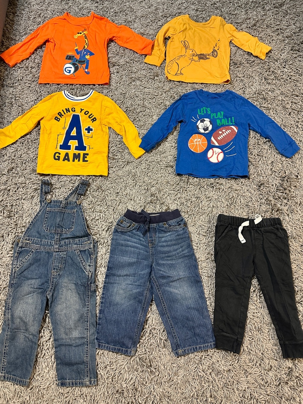 Boys 6-Piece Outfit Bundle - Bright Sports & Denim